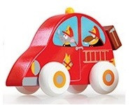 Dřevěné autíčko Scratch - požární auto