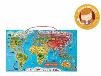 Mapa světa - magnetické vkládací puzzle 92 ks  (anglická)