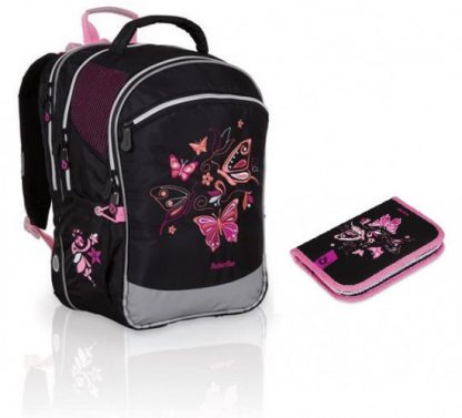 Školní batoh a penál TOPGAL -  CHI 710 A - Black + 729 A - Black