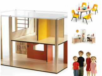 Domeček pro panenky - moderní domek - set s nábytkem a s rodinou Toma a Marion