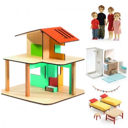 Domeček pro panenky - můj malý dům - set s rodinkou