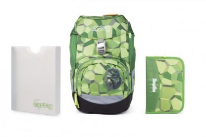 Školní set Ergobag prime zelený - batoh + penál + desky