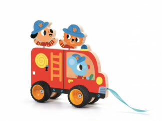 Dřevěné hasičské auto - tahací hračka