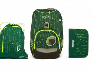 Školní set Ergobag prime Fluo zelený - batoh + penál + sportovní pytel