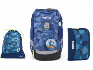 Školní set Ergobag prime Blue Stones 2019 - batoh + penál + sportovní pytel