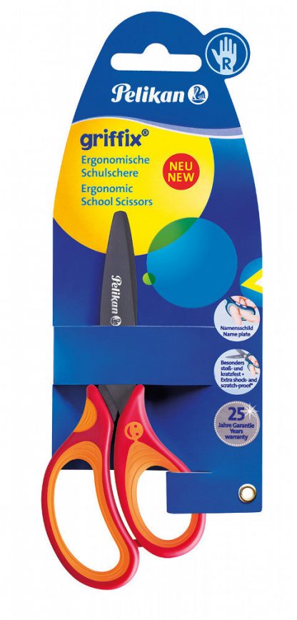 Dětské ergonomické nůžky Griffix s kulatou špičkou - pro praváky