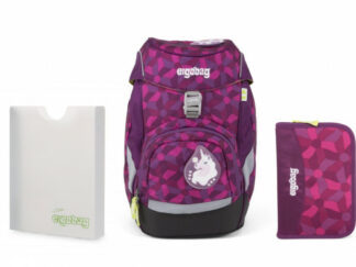 Školní set Ergobag prime fialový - batoh + penál + desky