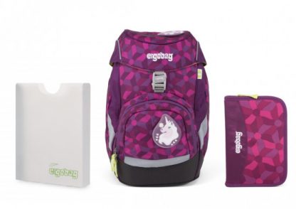 Školní set Ergobag prime fialový - batoh + penál + desky