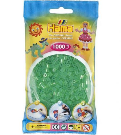 Hama Midi - průhledné zelené korálky - 1000 Ks