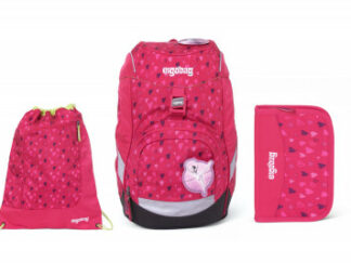 Školní set Ergobag prime Pink Hearts 2020 - batoh + penál + sportovní pytel