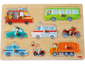 Dřevěné vkládací puzzle - dopravní prostředky