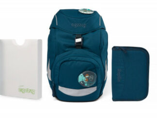 Školní set Ergobag prime - Eco blue -batoh + penál + desky
